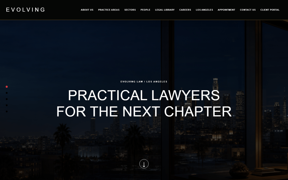 Evolving Law Los Angeles website template screenshot